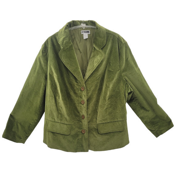 Vintage J L Studio Jessica London Velour 4 Button Single Breasted Blazer Jacket - Picture 1 of 10